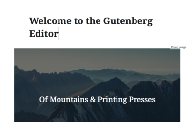 WordPress with Gutenberg – It’s No Printing Press