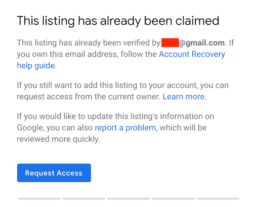 claimed google my business profile